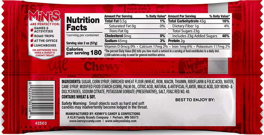 Wiley Wallaby Classic Red Mini's Share Size 3.5oz (99g)