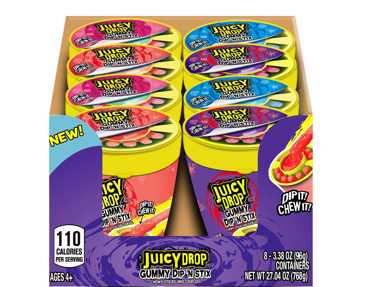 Topps Juice Drop Gummy Dip 'N Stick 3.4oz (96g)