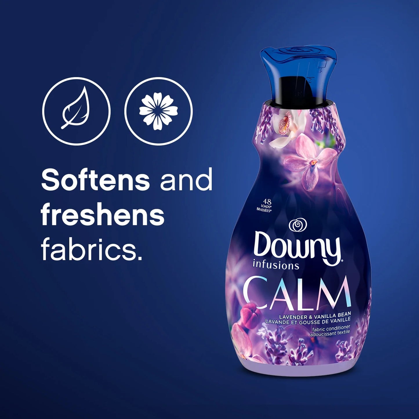 Downy Infusions, Calm Lavender I 83 Loads Liquid Fabric Softener I 56oz (1.65L)