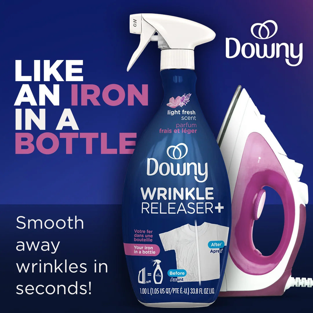 Downy Wrinkle Releaser and Refresher Fabric Spray Fresh Scent I Travel Size 3oz (90ml)