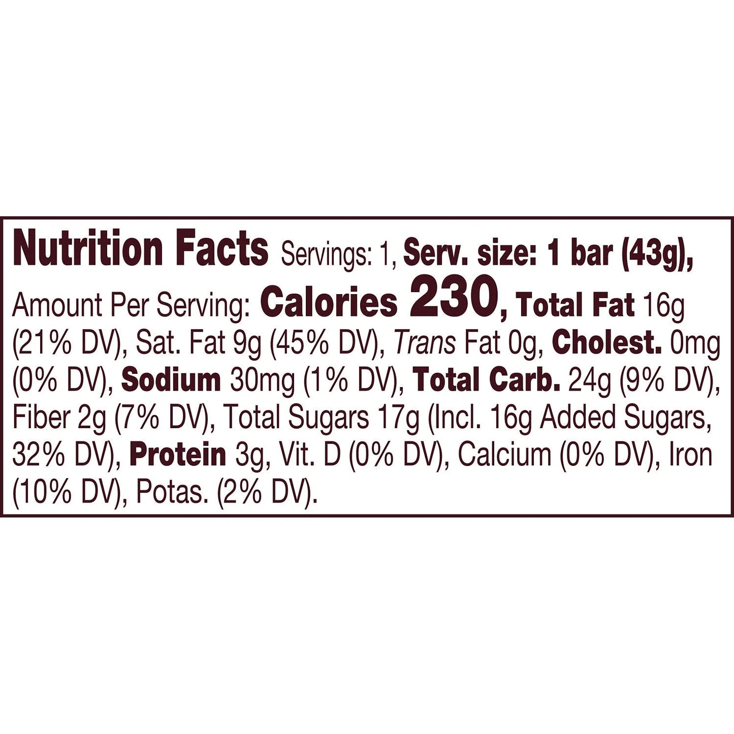 Hershey's Plant Based Oat Chocolate Extra Creamy Almond & Sea Salt 1.55 oz (43g)
