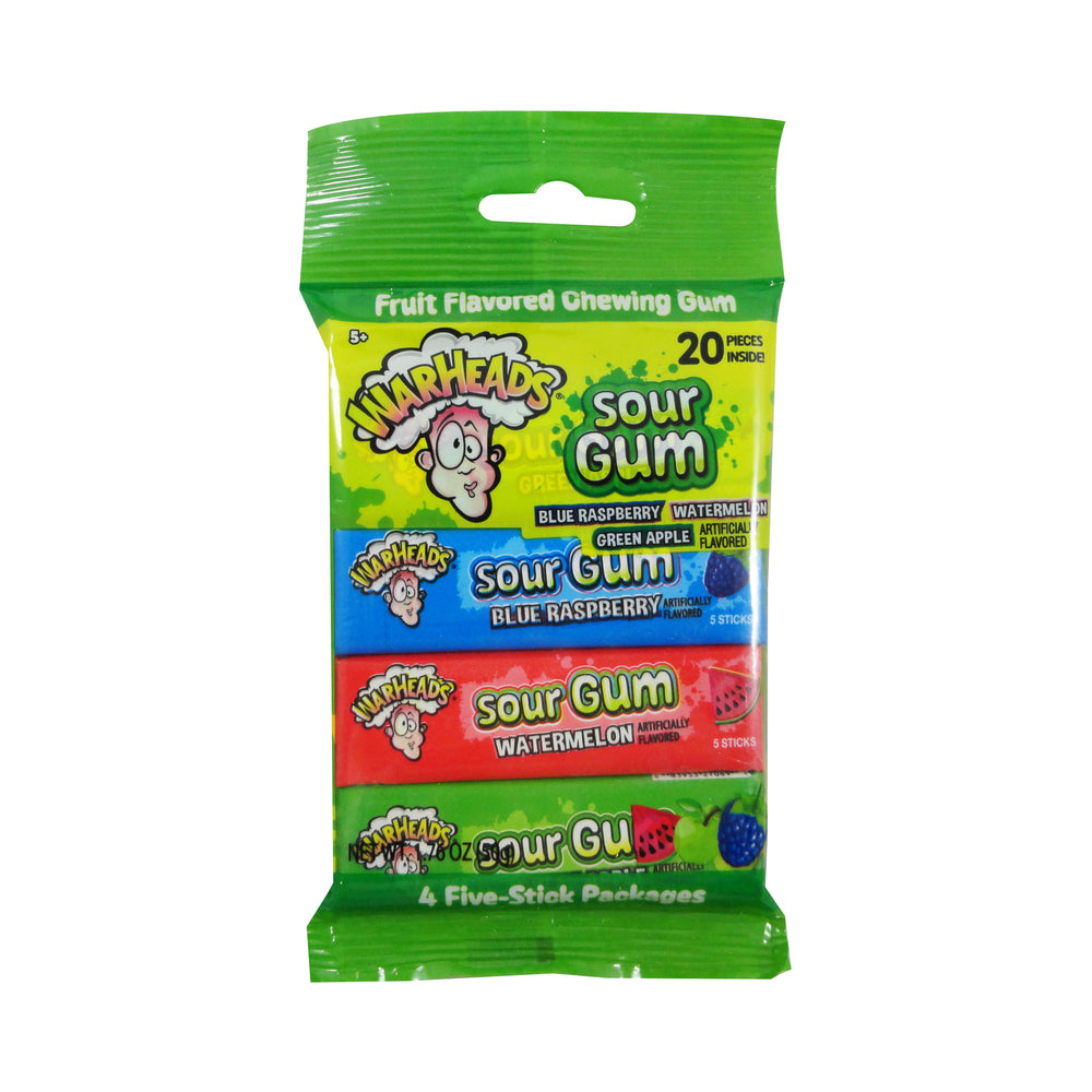 Warheads Sour Gum 20's 1.76oz (50g) (4 x 5 Sticks)