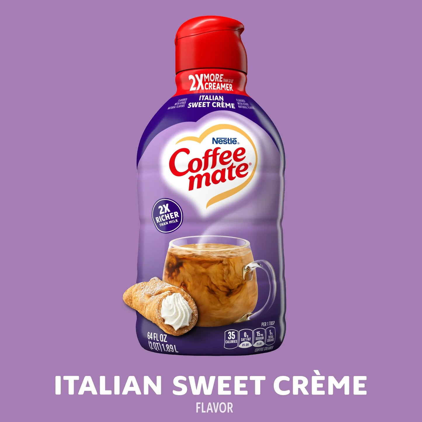 Coffee Mate Italian Sweet Sugar Free Creamer 64oz (1.89L)