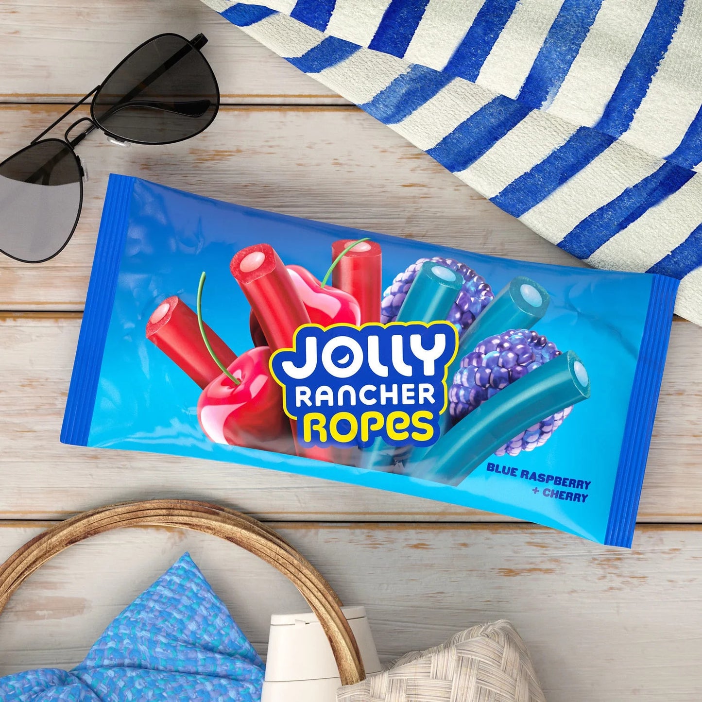 Jolly Rancher Ropes Blue Raspberry And Cherry 10oz (283g)