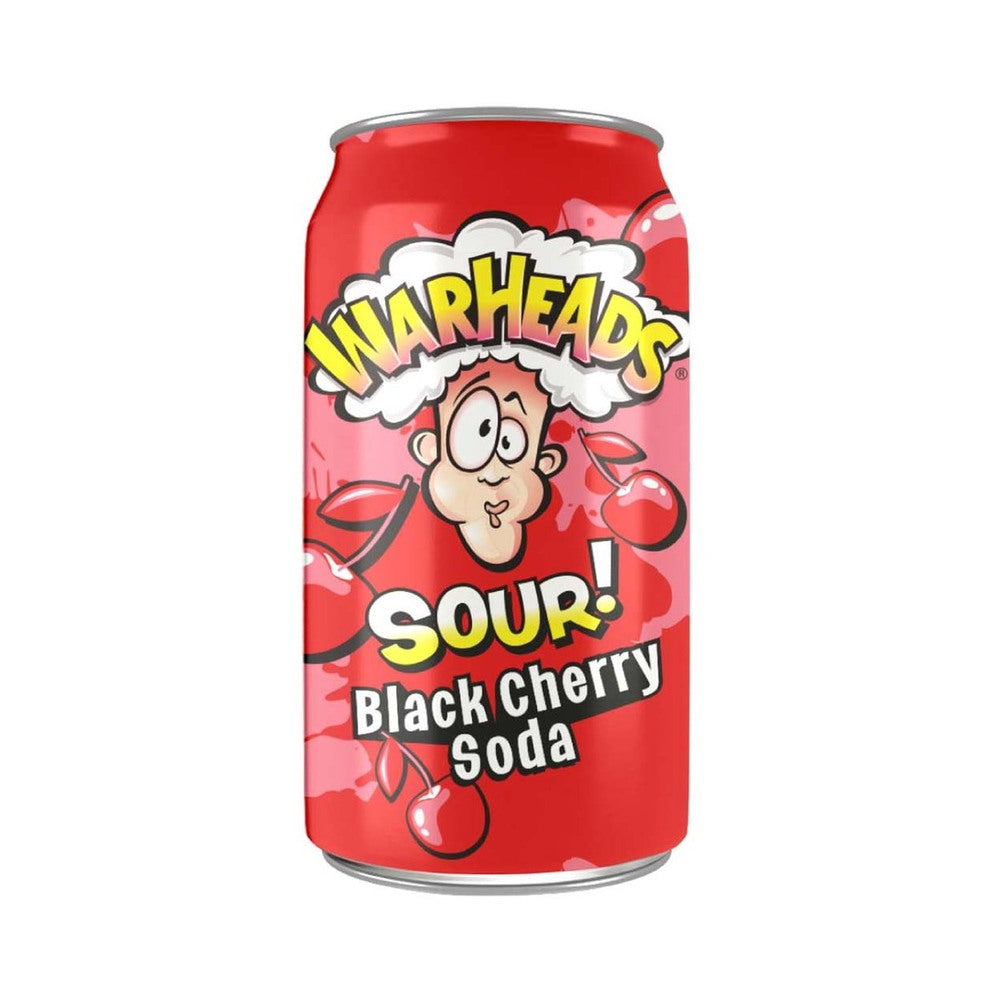 Warheads Black Cherry Sour Soda 12oz (355ml)