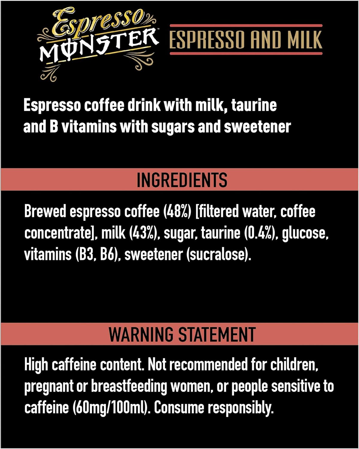 Monster Espresso tripleshot with milk 250ml