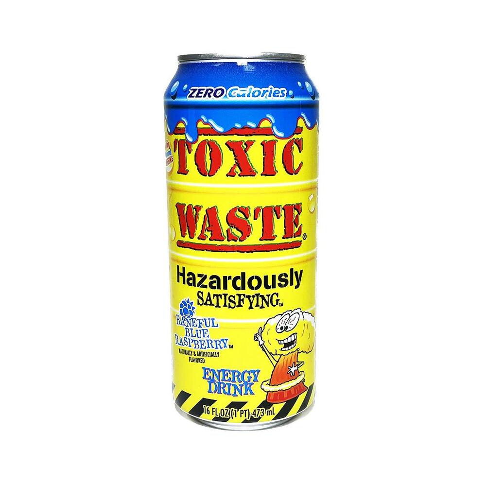 Toxic Waste Energy Drink Baneful Blue Raspberry 16oz (454ml)