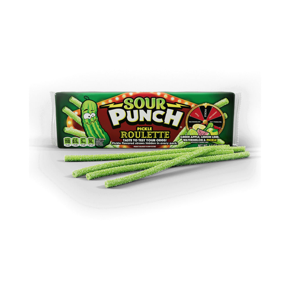 Sour Punch King Size Tray Pickle Roulette 4.5oz (128g)