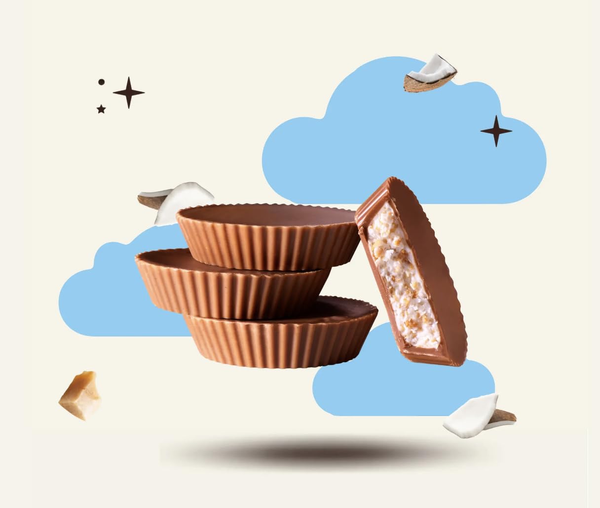 7th Heaven, Vegan Caramelized Coconut Cups (12 Total Caramelized Coconut Cups 1.5oz (42g)