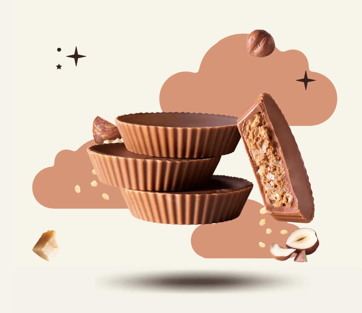 7th Heaven, Vegan Hazelnut Cream and Rice Crisp Chocolate Cups 1.5oz (42g)