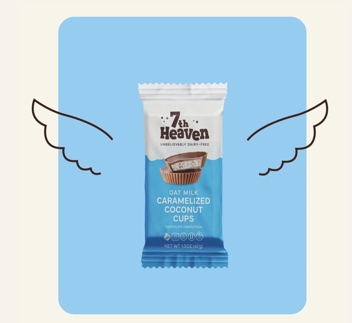 7th Heaven, Vegan Caramelized Coconut Cups (12 Total Caramelized Coconut Cups 1.5oz (42g)