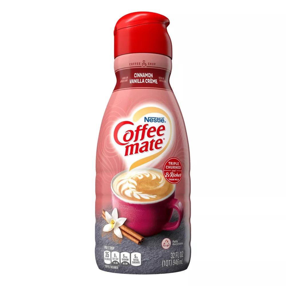 Coffee mate Cinnamon Vanilla Creme Liquid Coffee Creamer, 32 fl oz (946ml)