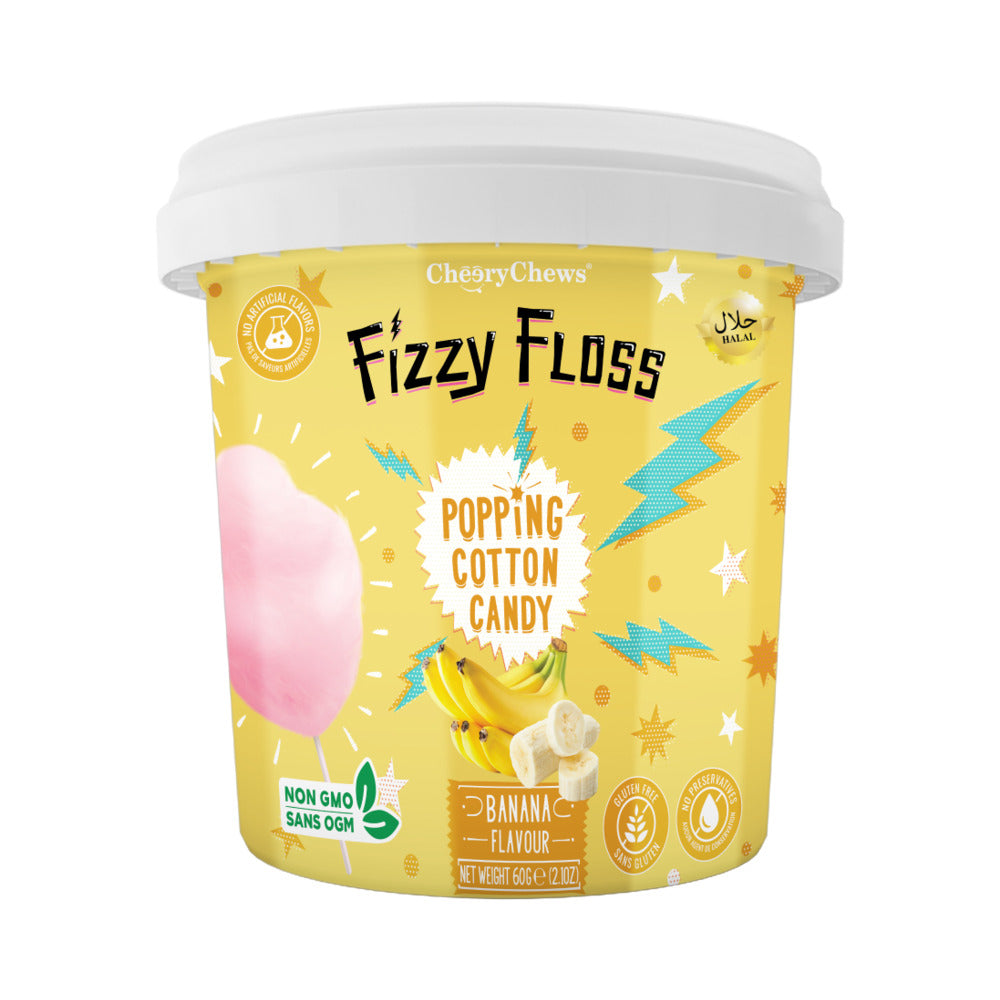 Fizzy Floss Popping Cotton Candy Banana Flavour 2.1oz (60g)