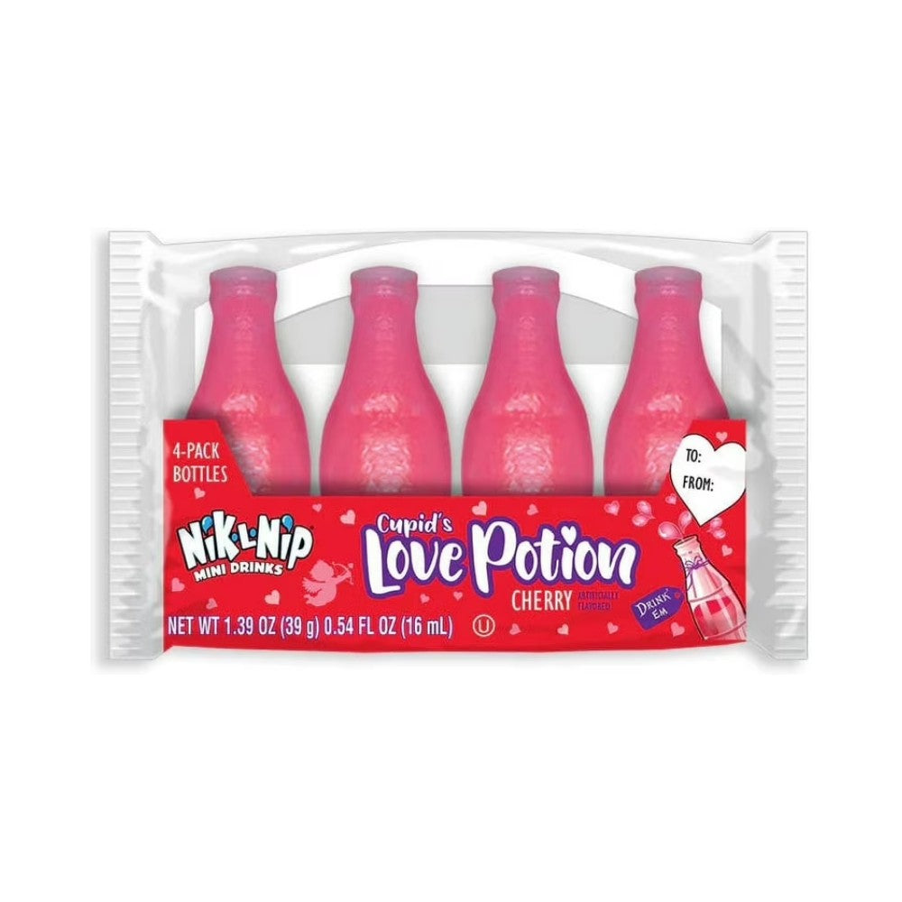 Concord Nik-L-Nip Cupid Love Potion (Cherry) Wax Bottles 4's