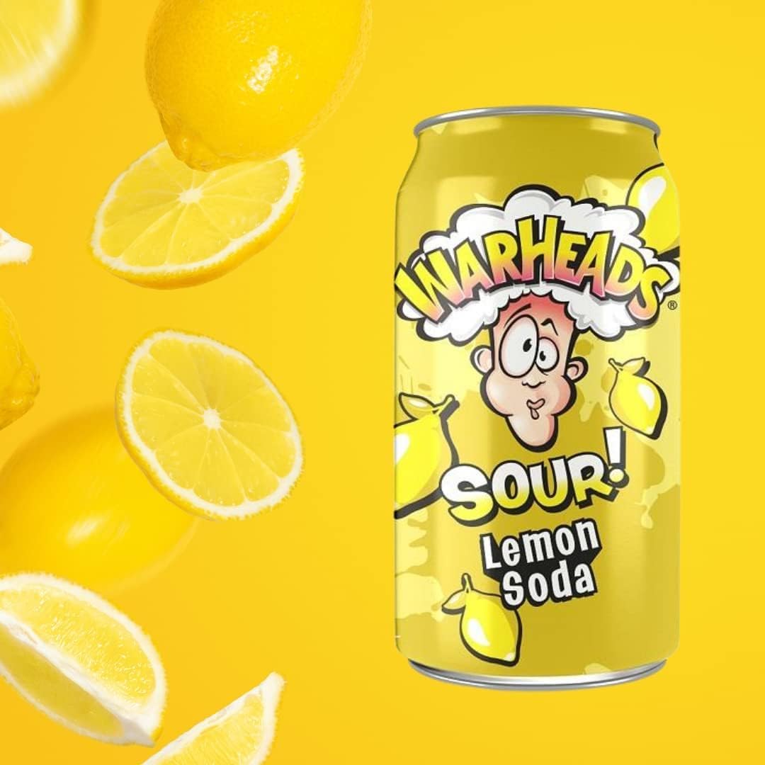 Warheads Lemon Sour Soda 12oz (355ml)