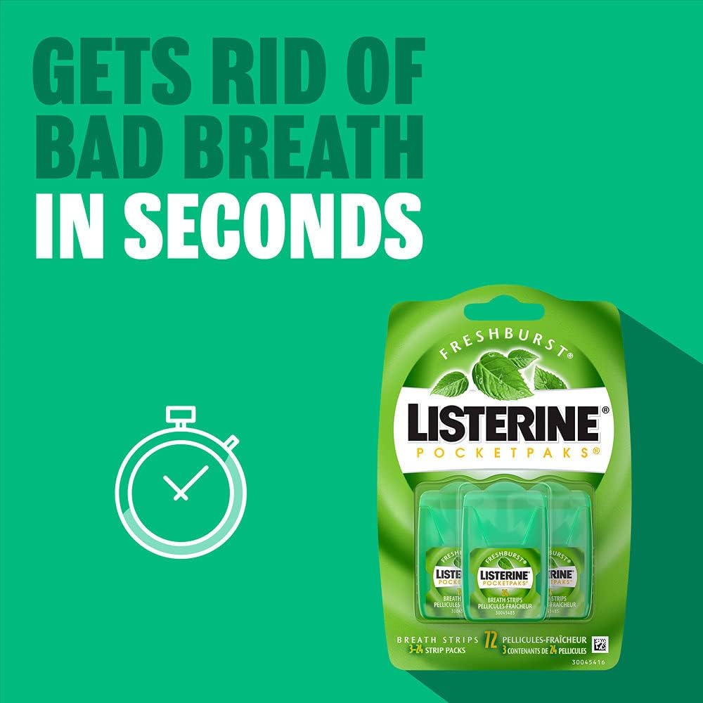 Listerine Fresh burst Pocketpaks Breath Strips 72s
