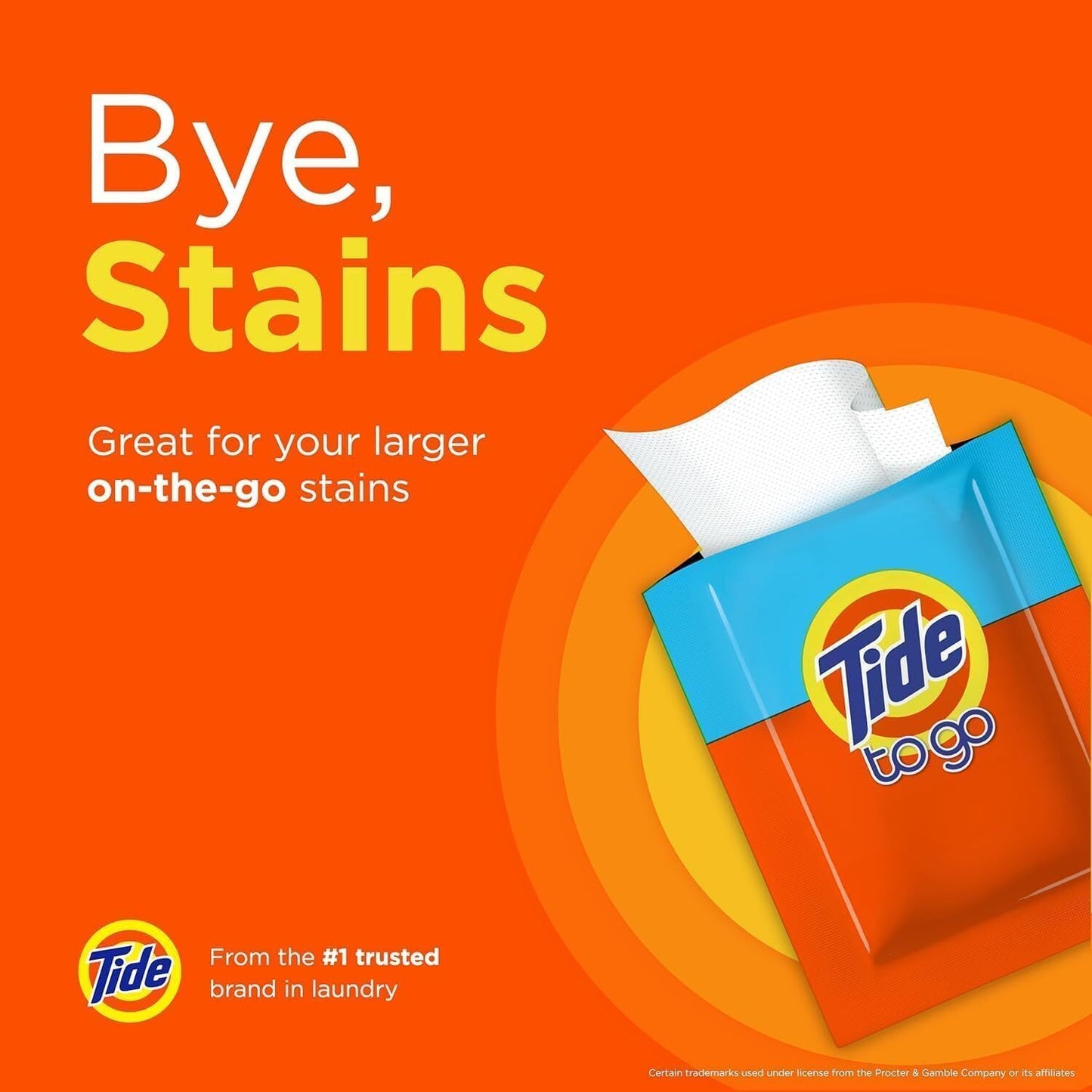 Tide To Go Wipes I Instant Stain Remover for Clothes I Travel & Pocket Size Laundry Solution I 10ct