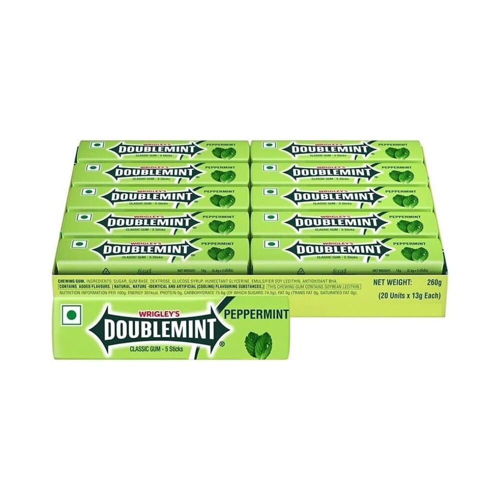 WRIGLEY'S Double mint Peppermint Chewing Gum I 20 x 5 Stick (13.5g)