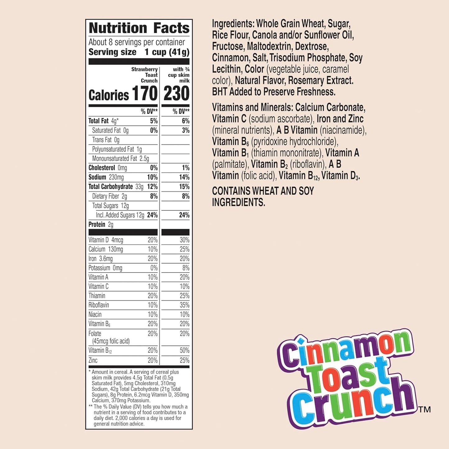 General Mills Strawberry Toast Crunch Breakfast Cereal 340g