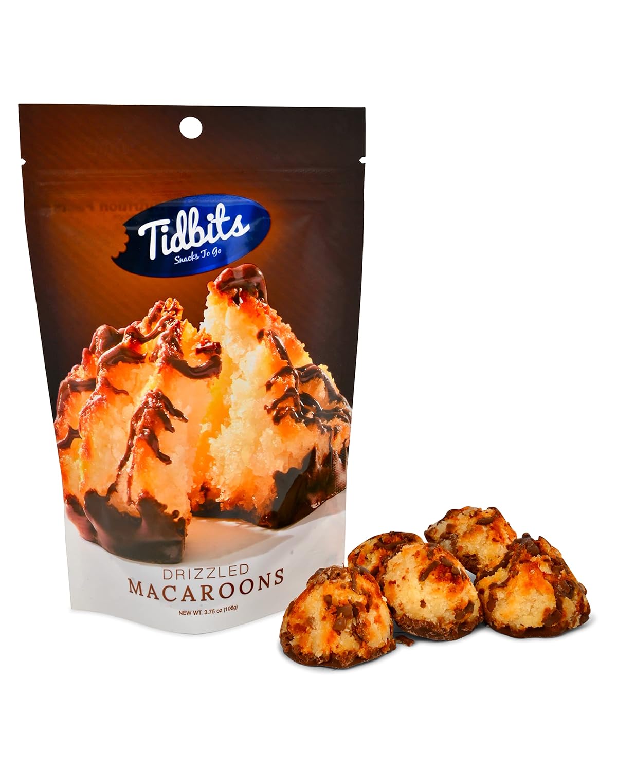 Tidbits Gluten Free Chocolate Drizzled Coconut Macaroon 6oz (170g)