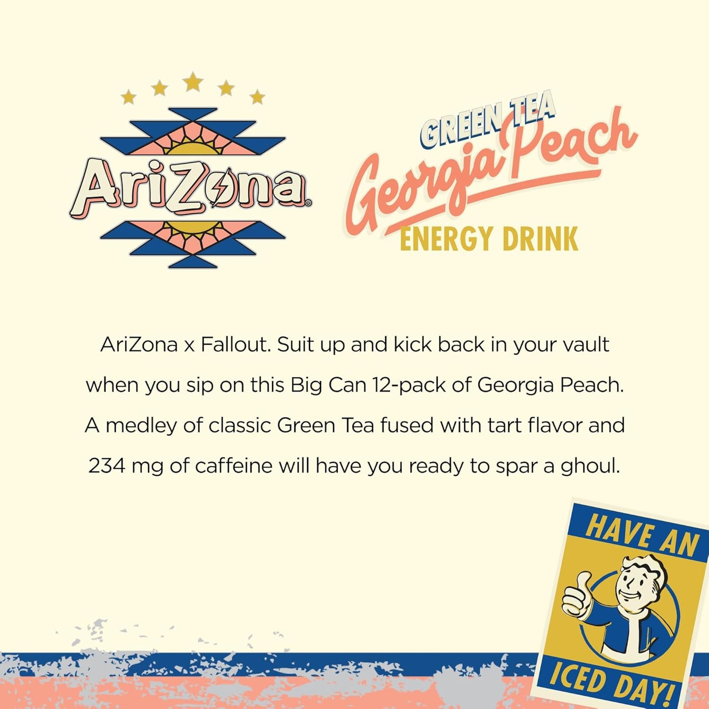 Arizona Fallout Energy Drink Georgia Peach 22oz (650ml)