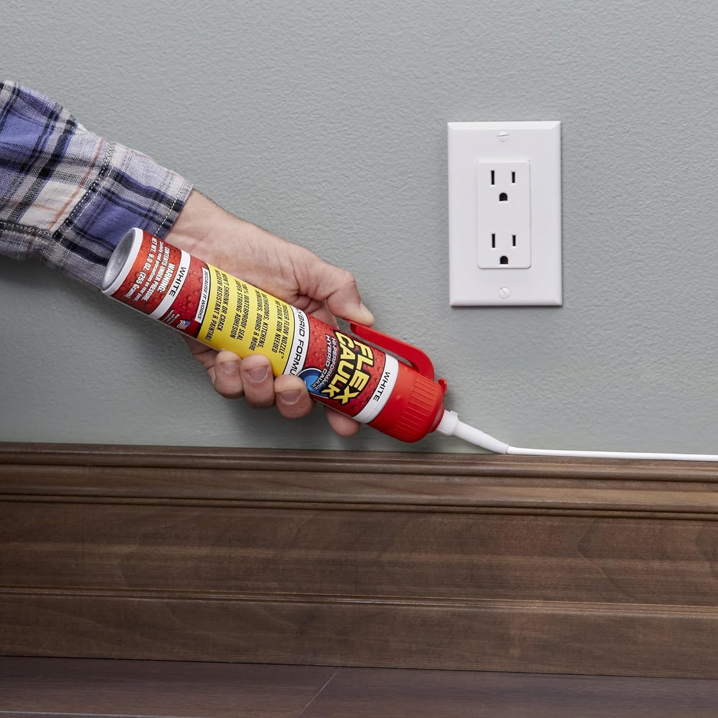 Flex Caulk White All Purpose White 9 oz Pressurized Can, Trigger Flow Nozzle 9oz (255g)