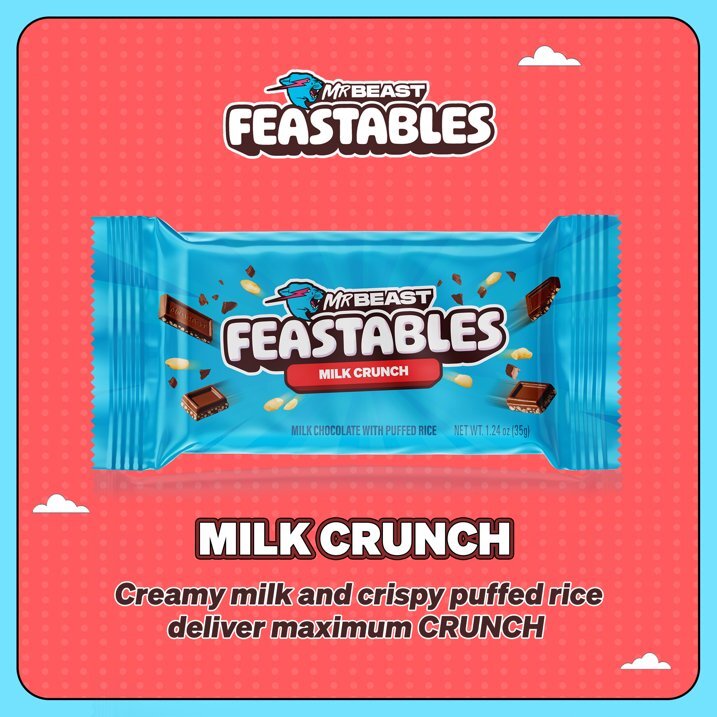 Feastbles Mr Beast Milk Crunch Chocolate Bar 35g