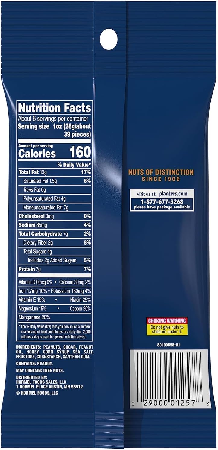 Planters Honey Roasted Peanuts 6oz (170g)