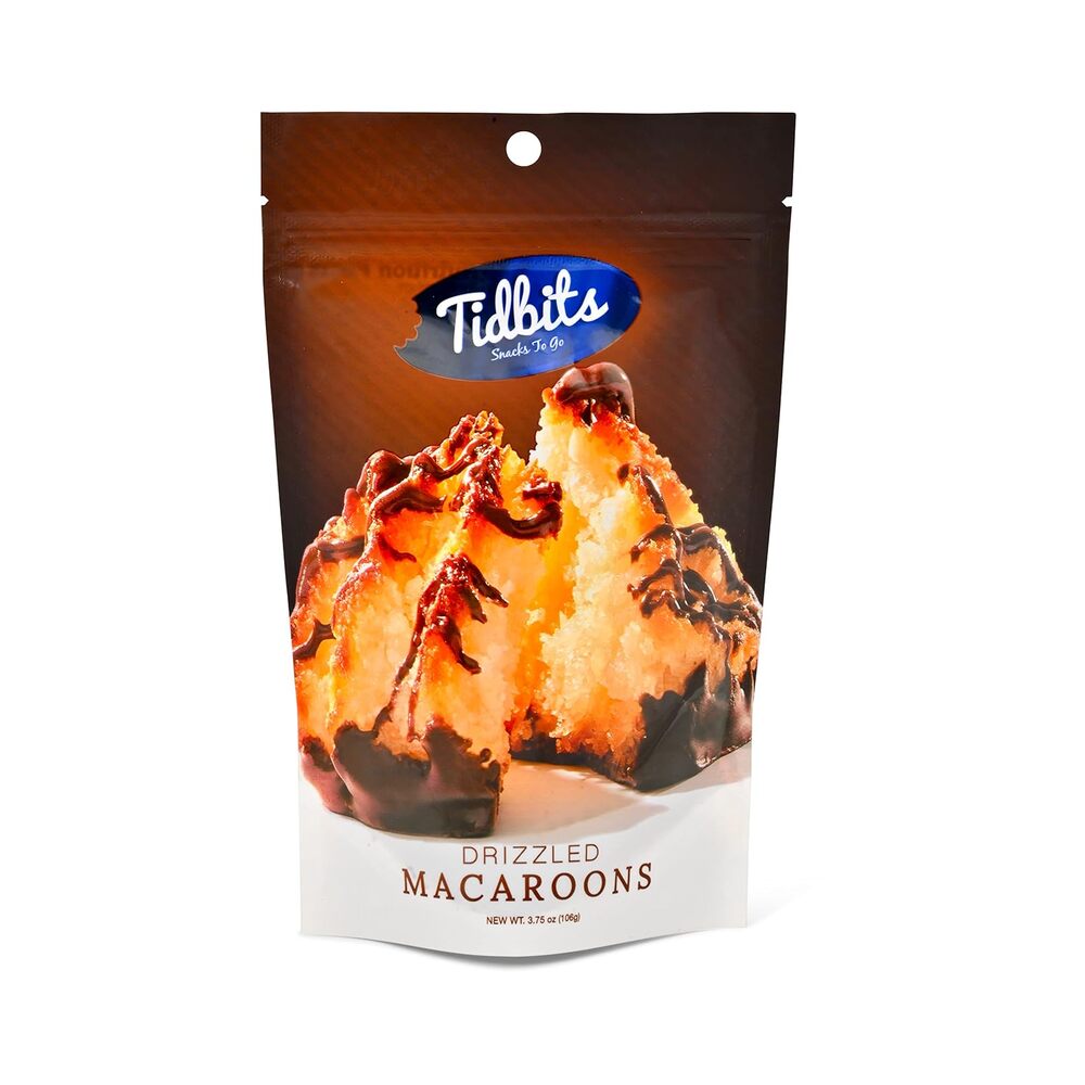 Tidbits Gluten Free Chocolate Drizzled Coconut Macaroon 6oz (170g)