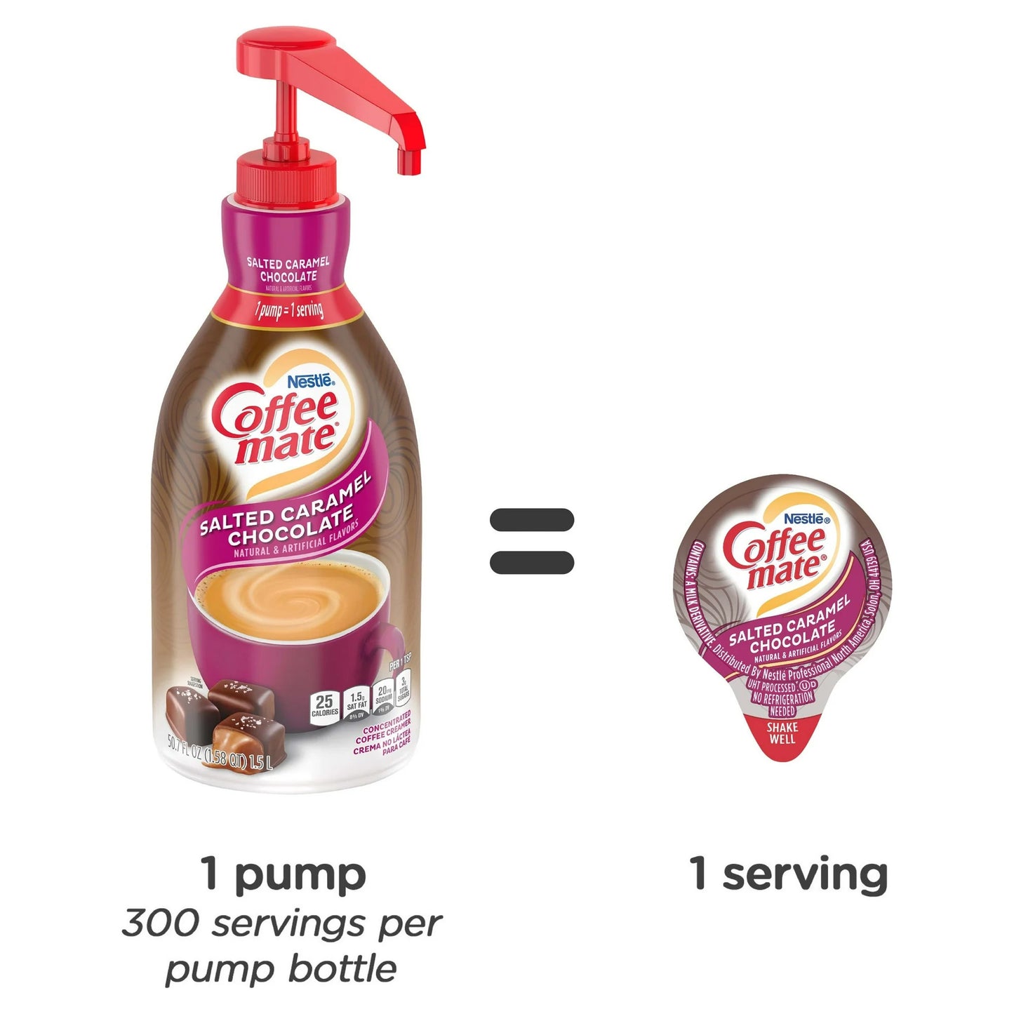 Coffee Mate Liquid Creamer Pump Bottle Salted Caramel Chocolate 50.7oz (1.5L)