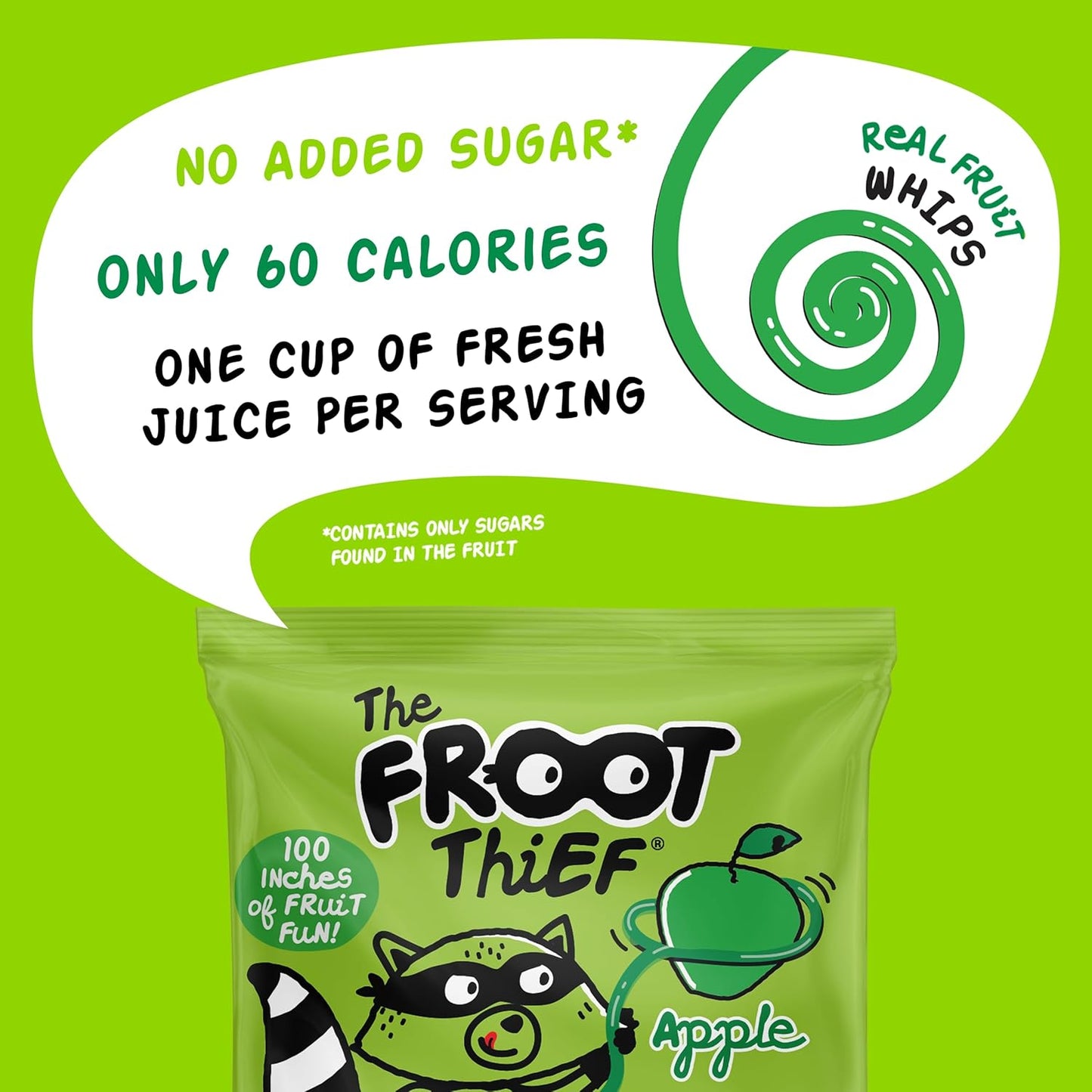 The FROOT Thief Real Fruit Snack Whips Apple 20g