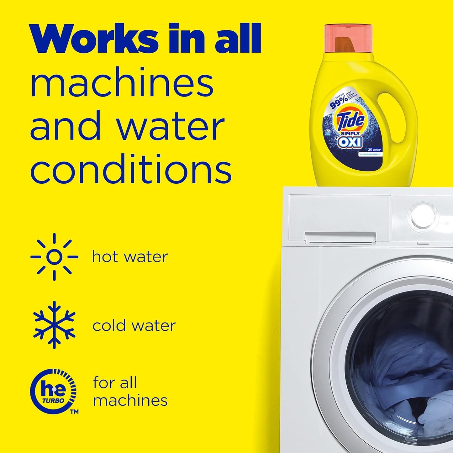 Tide Liquid Simply Odour Plus OXI Rescue Fresh Linen 20 Loads 31oz (917ml)
