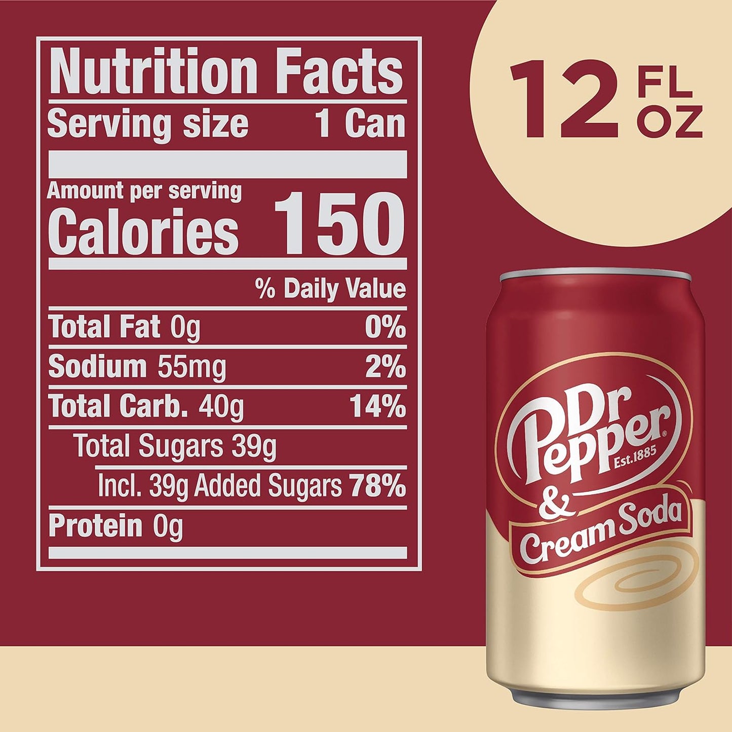 Dr Pepper Cream Soda (355ml)