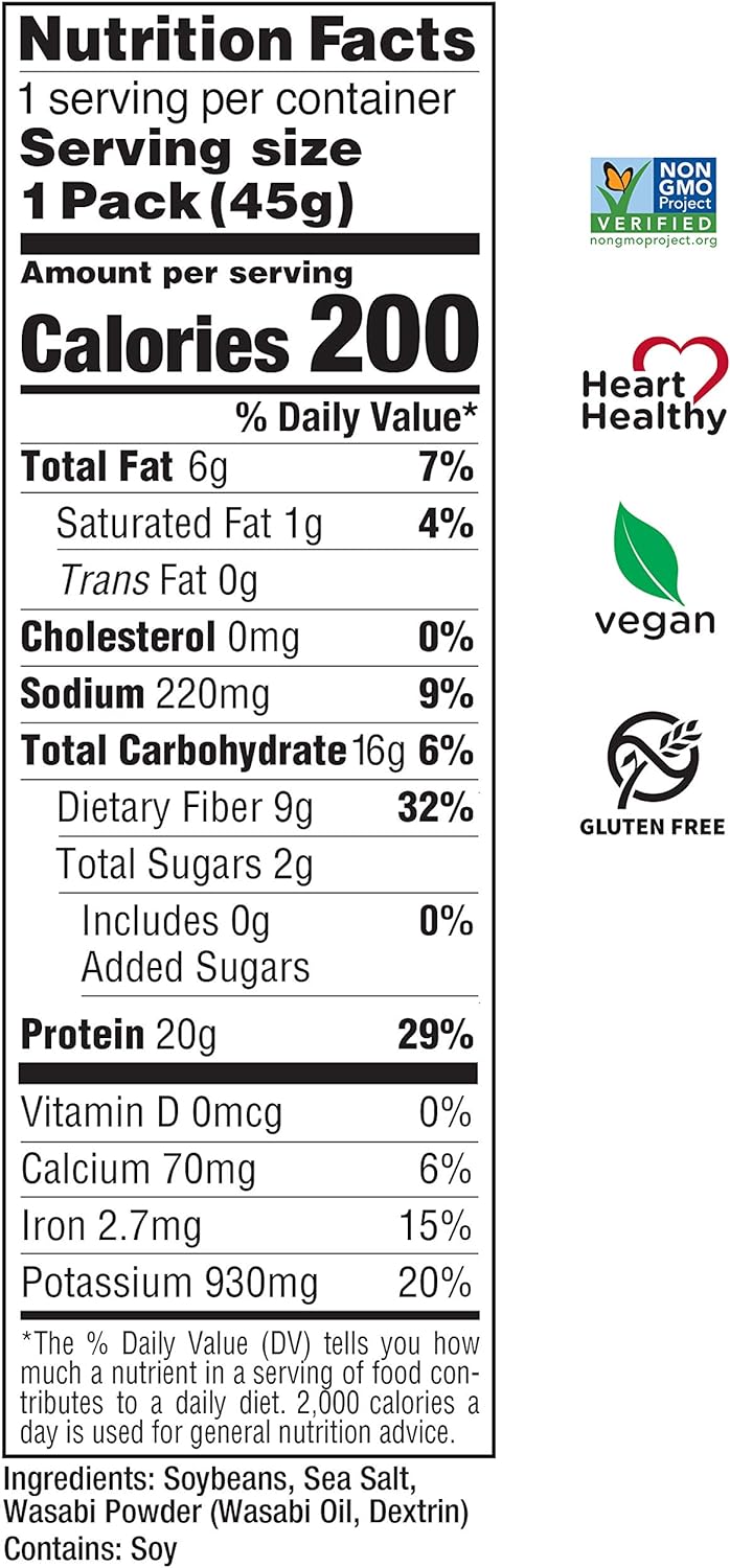 Seapoint Farms Edamame Dry Roasted Spicy Wasabi 1.58oz (45g)