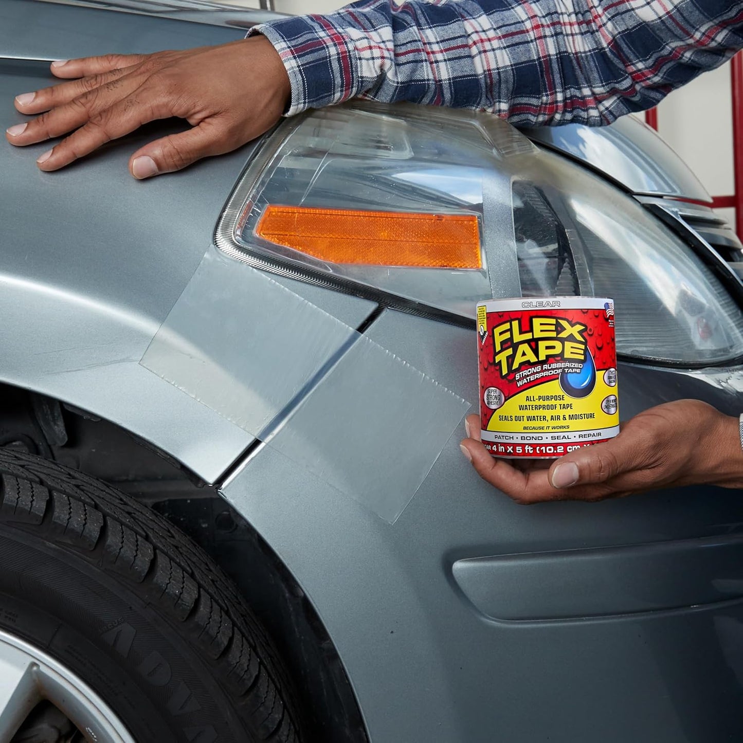 Flex Tape Rubberized Waterproof Tape, 4 inches x 5 feet, Clear