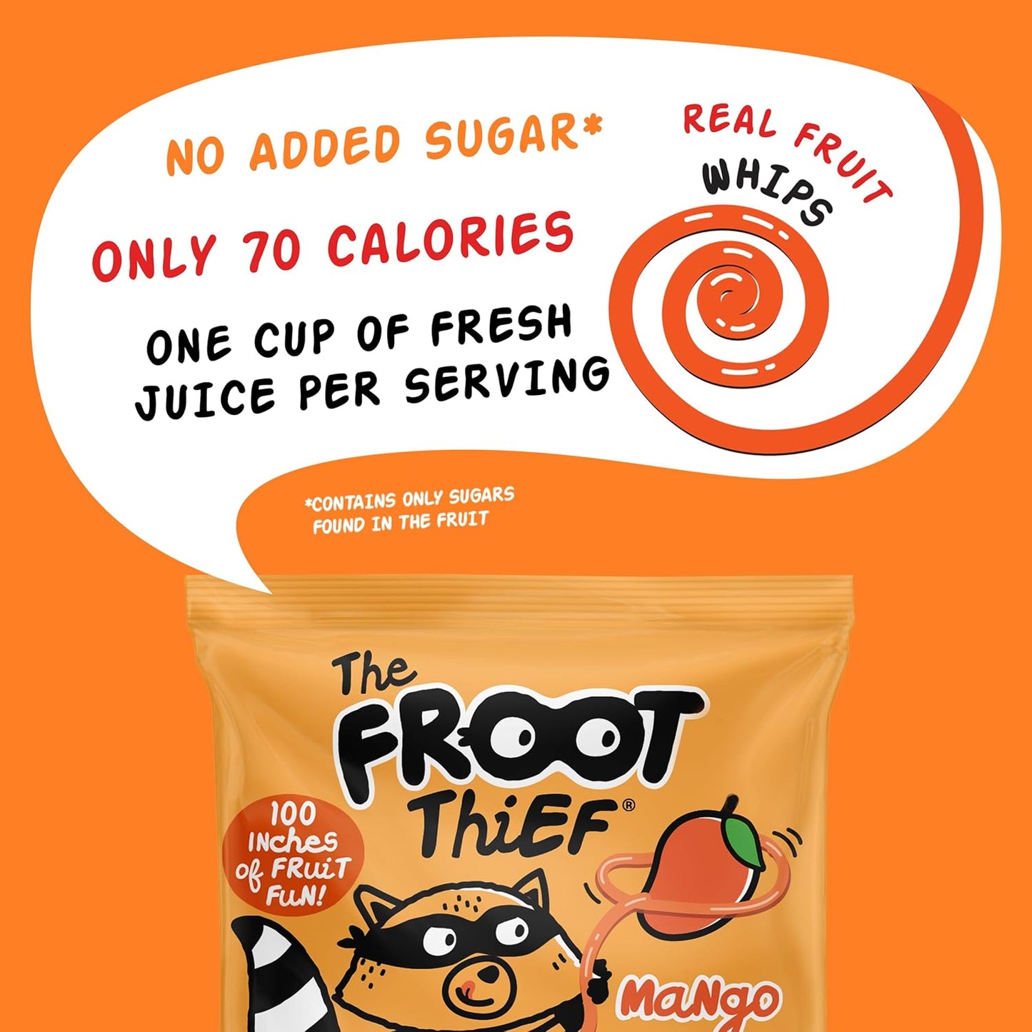 Froot Thief Mango Fruit Whip multipack 5 x20g Kids Snacks