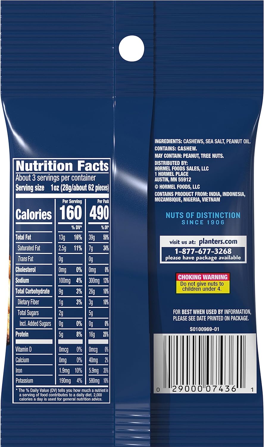 Planters Salted Cashews 3oz (85g)