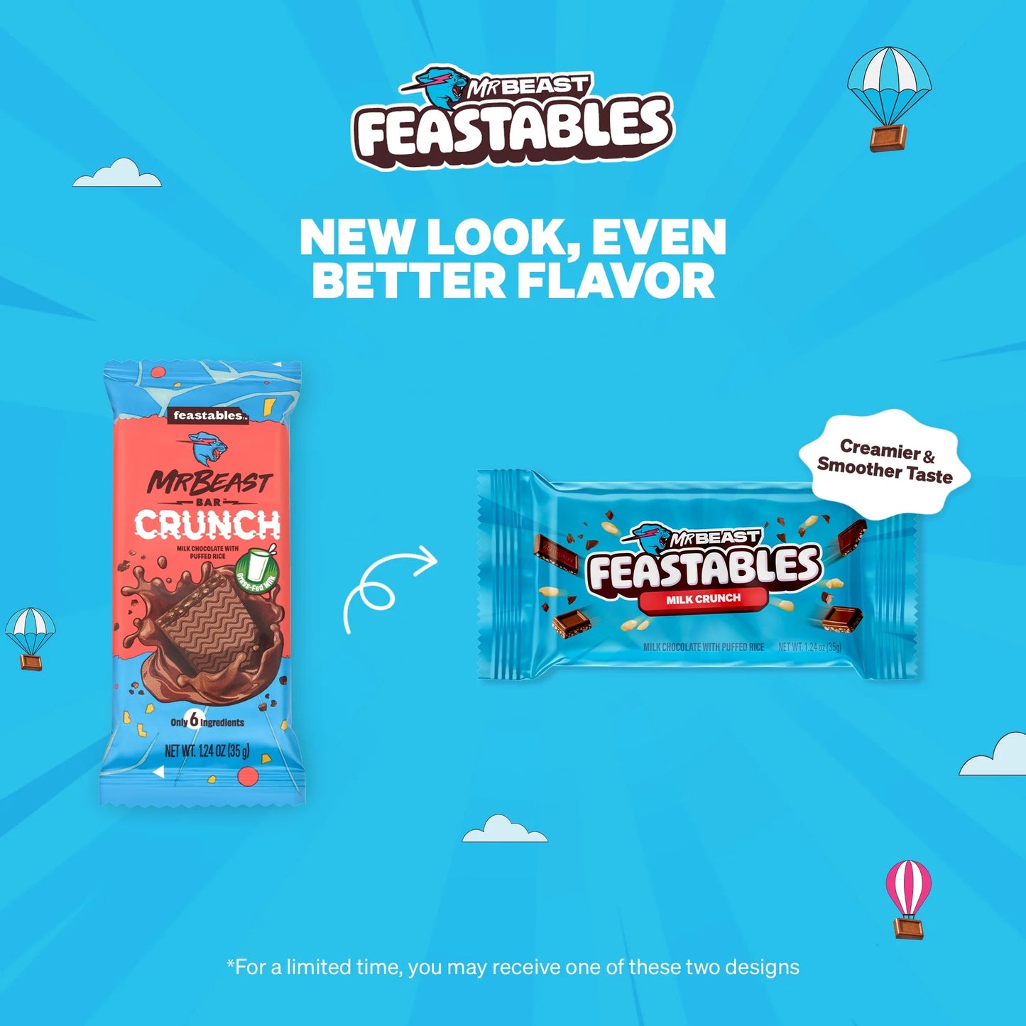 Feastbles Mr Beast Milk Crunch Chocolate Bar 35g