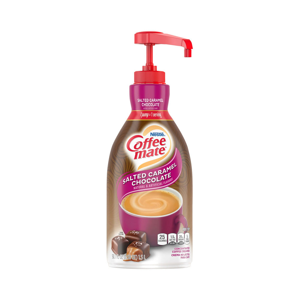 Coffee Mate Liquid Creamer Pump Bottle Salted Caramel Chocolate 50.7oz (1.5L)