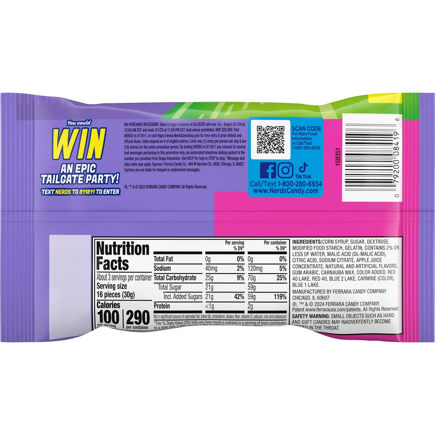 Nerds Clusters Grape Strawberry Blitz Share Pack 3oz (85g)