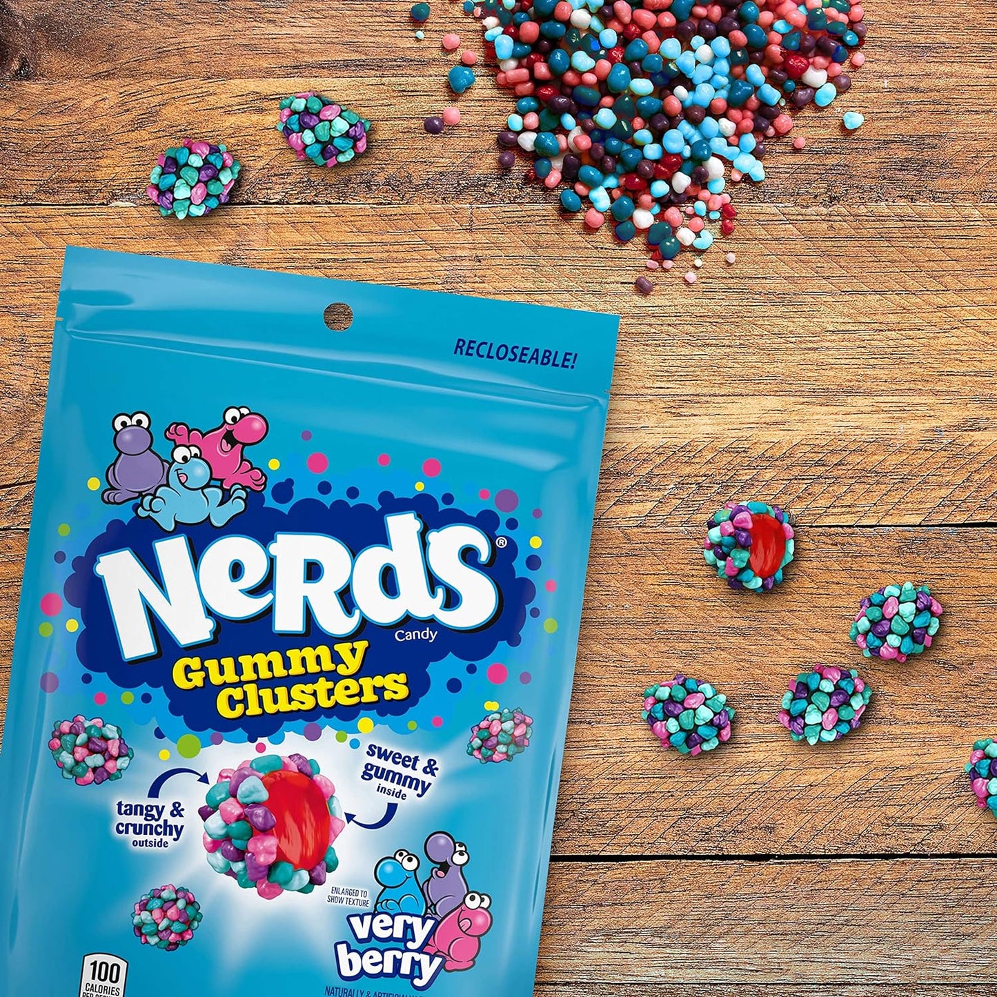 Nerds Clusters Gummy Very Berry Resealable Bag 8oz (226g)