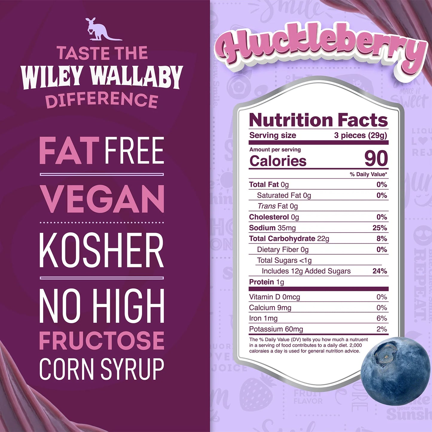 Wiley Wallaby Huckleberry Licorice 7.05oz (200g)