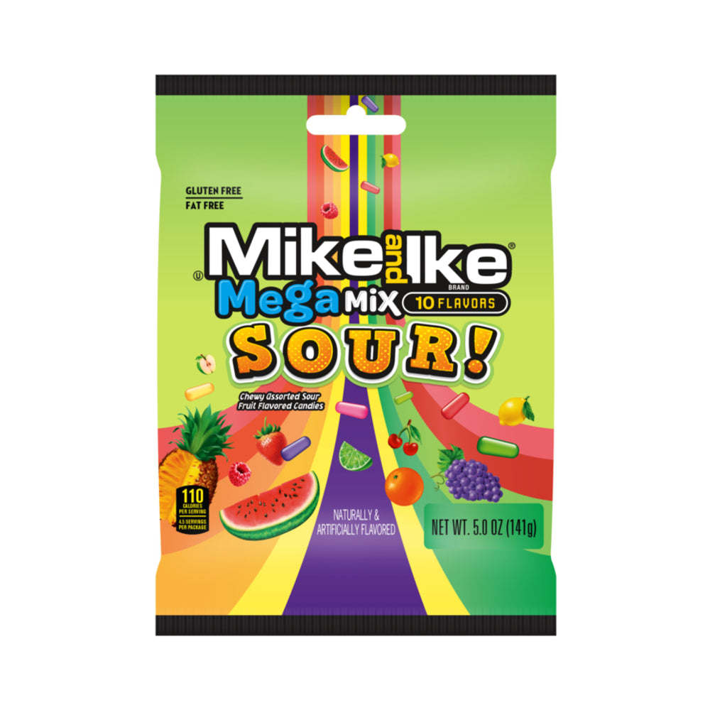 Mike & Ike Mega Mix Sour Peg Bag 5oz (141g)