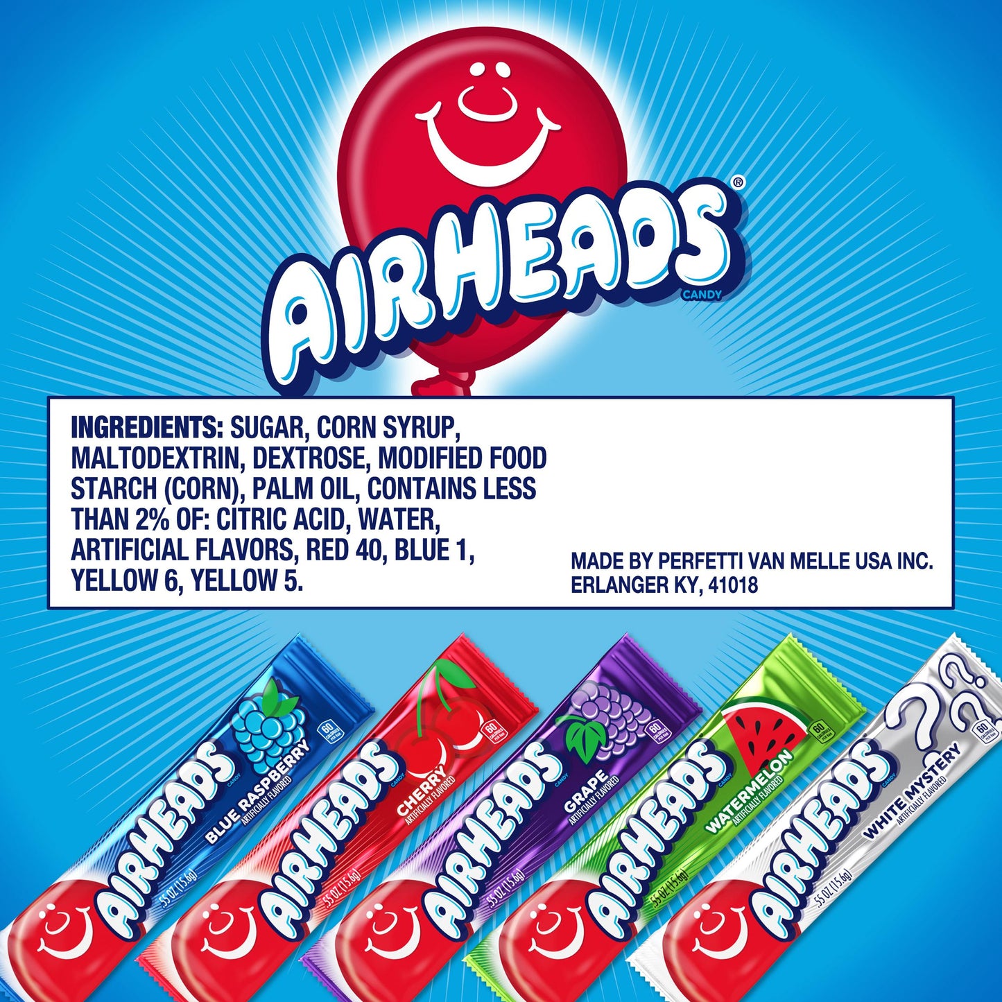 Airheads Assorted Flavours 5 pack 2.75oz (78g)