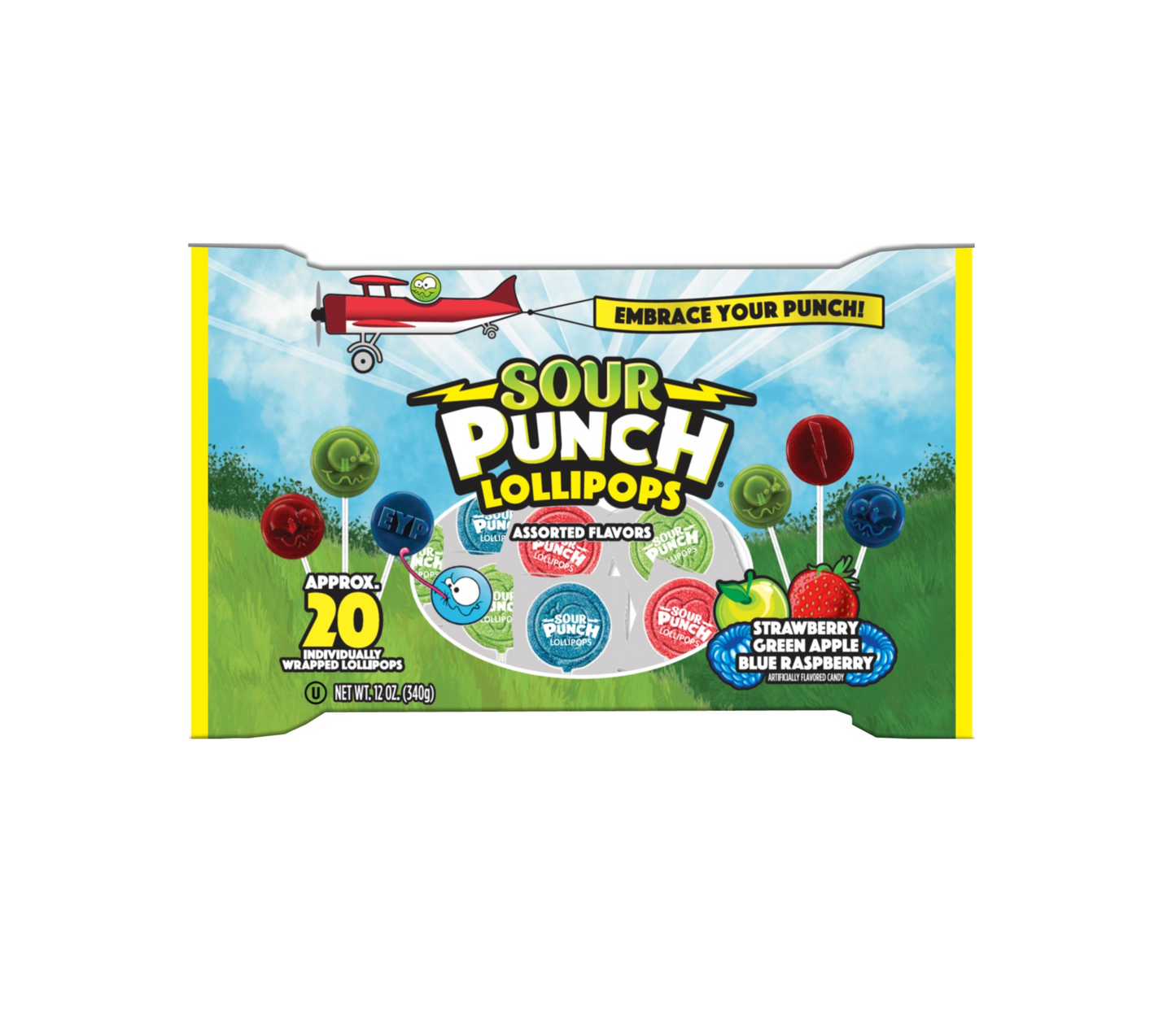 Sour Punch Lollipops Laydown Bag 12oz (340g)