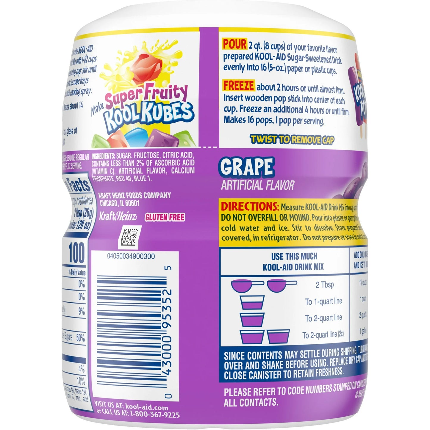 Kool Aid Grape Powdered Soft Drink Mix 8qt
