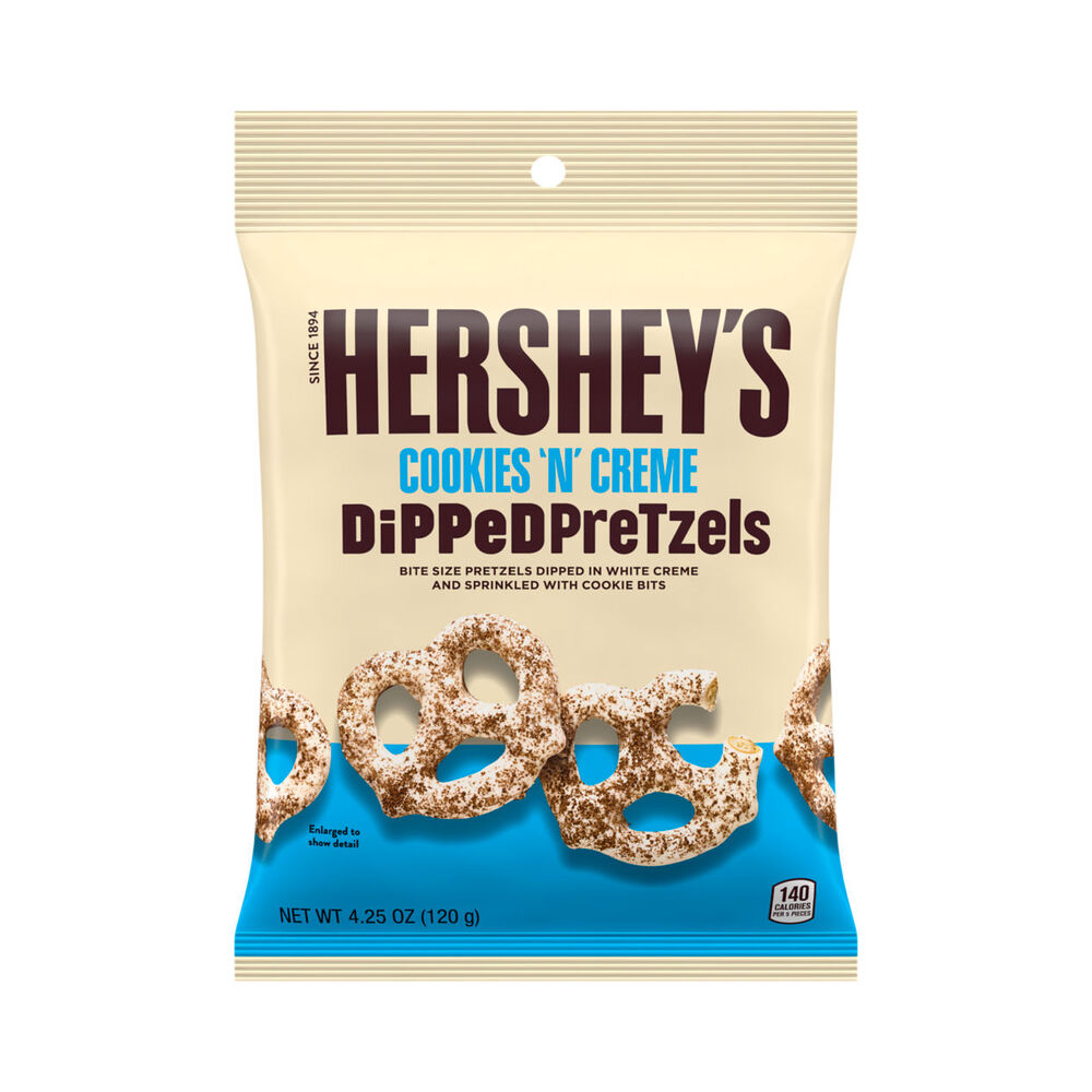 Hershey's Cookies ‘N’ Creme Dipped Pretzels Peg Bag, 4.25oz (120g)
