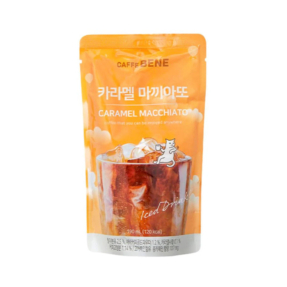 Caffe Bene Caramel Macchiato Coffee Pouch 190ml I Korea