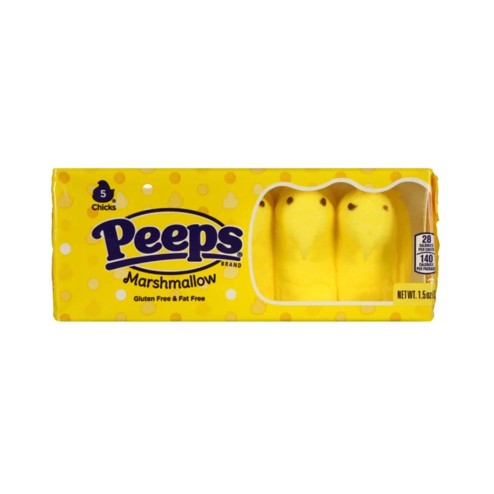 Peeps Easter Yellow Chicks Marshmallow 5 Count 1.5oz (43g)