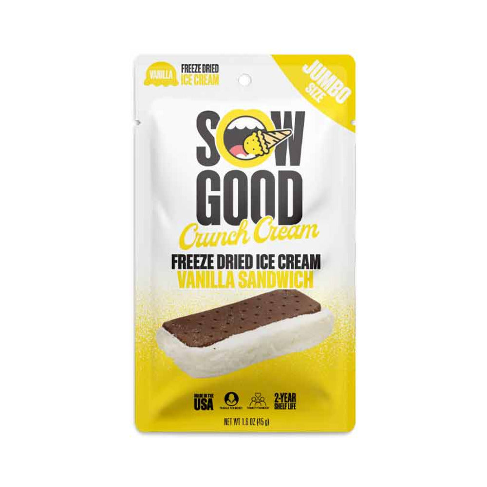 Sow Good Freeze Dried Jumbo Vanilla Crunch Cream Sandwich 1.6oz (45g)